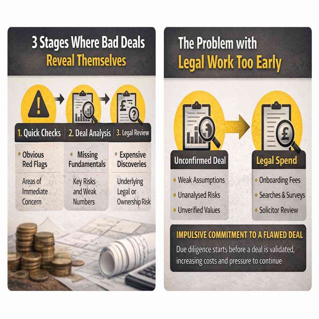 3 stages where bad property deals reveal themselves before legal fees.