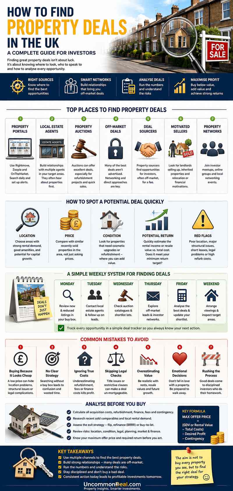 How to find property deals in the UK infographic